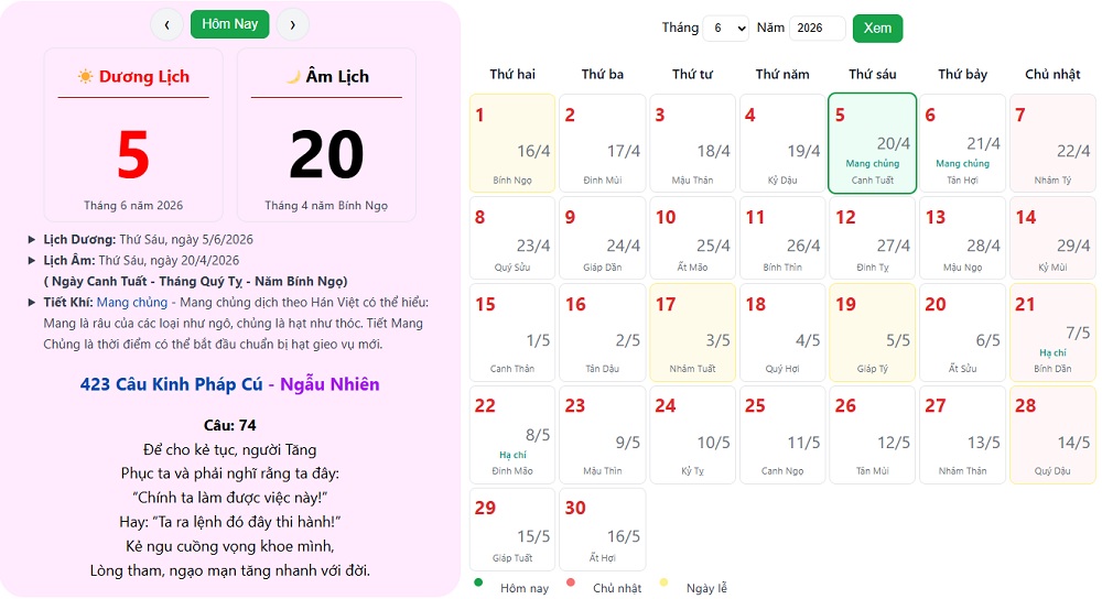 Mang Chủng (5-7/6 Dương Lịch)