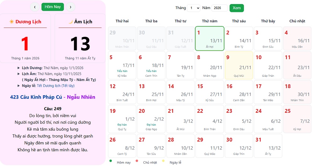 Tết Dương Lịch (1/1 DL)