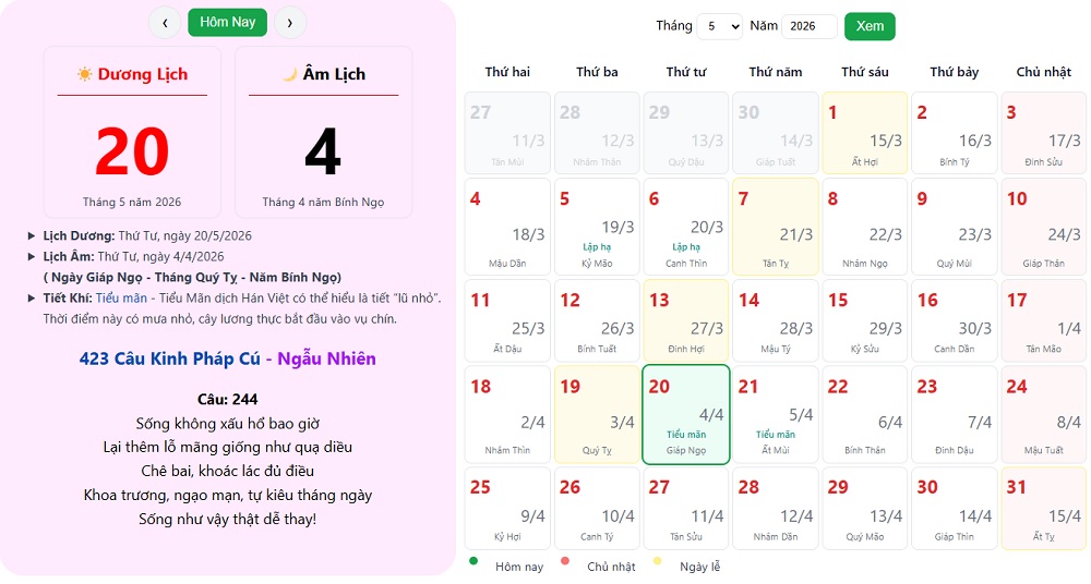 Tiểu Mãn (20-22/5 Dương Lịch)